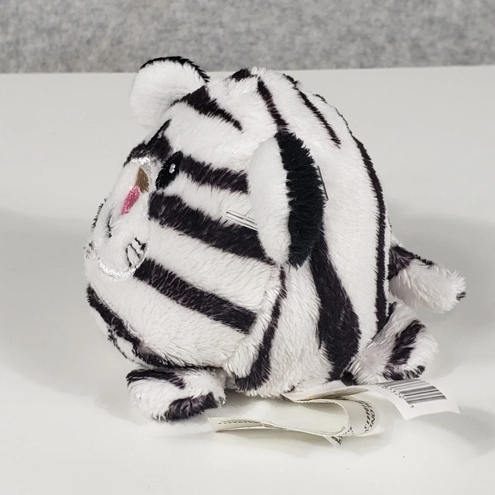 Ganz Tossimals White Black‎ Striped Tiger Plush 3in Mini Stuffed Animal H12527